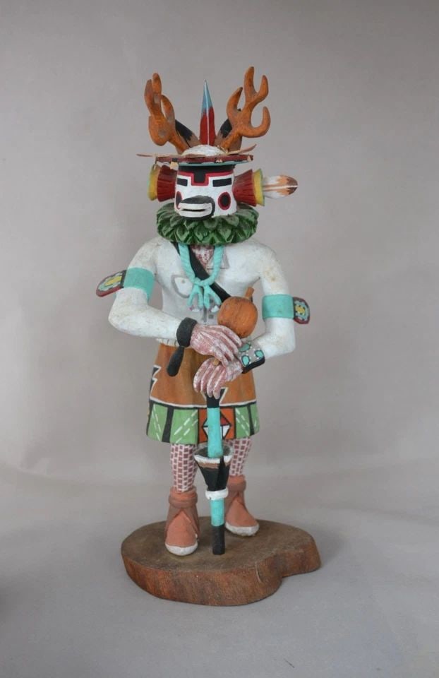 VINTAGE HOPI KACHINA - DEER KACHINA - SIGNED - PAT LANZA - 14 1/4" TALL (1 of 1)