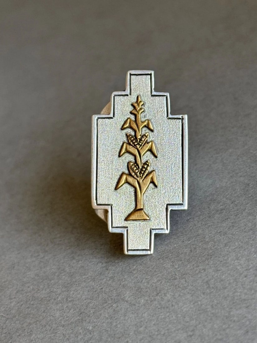 VINTAGE NAVAJO STERLING SILVER CORN 1 1/2?? RING SIGNED EP SIZE 5 1/2 ADJUSTABLE (1 of 2)
