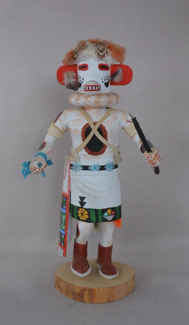 VINTAGE HOPI KACHINA - WHITE BEAR - GIBSON TALAHYTEWA (1934) - 11 3/4" TALL (1 of 2)