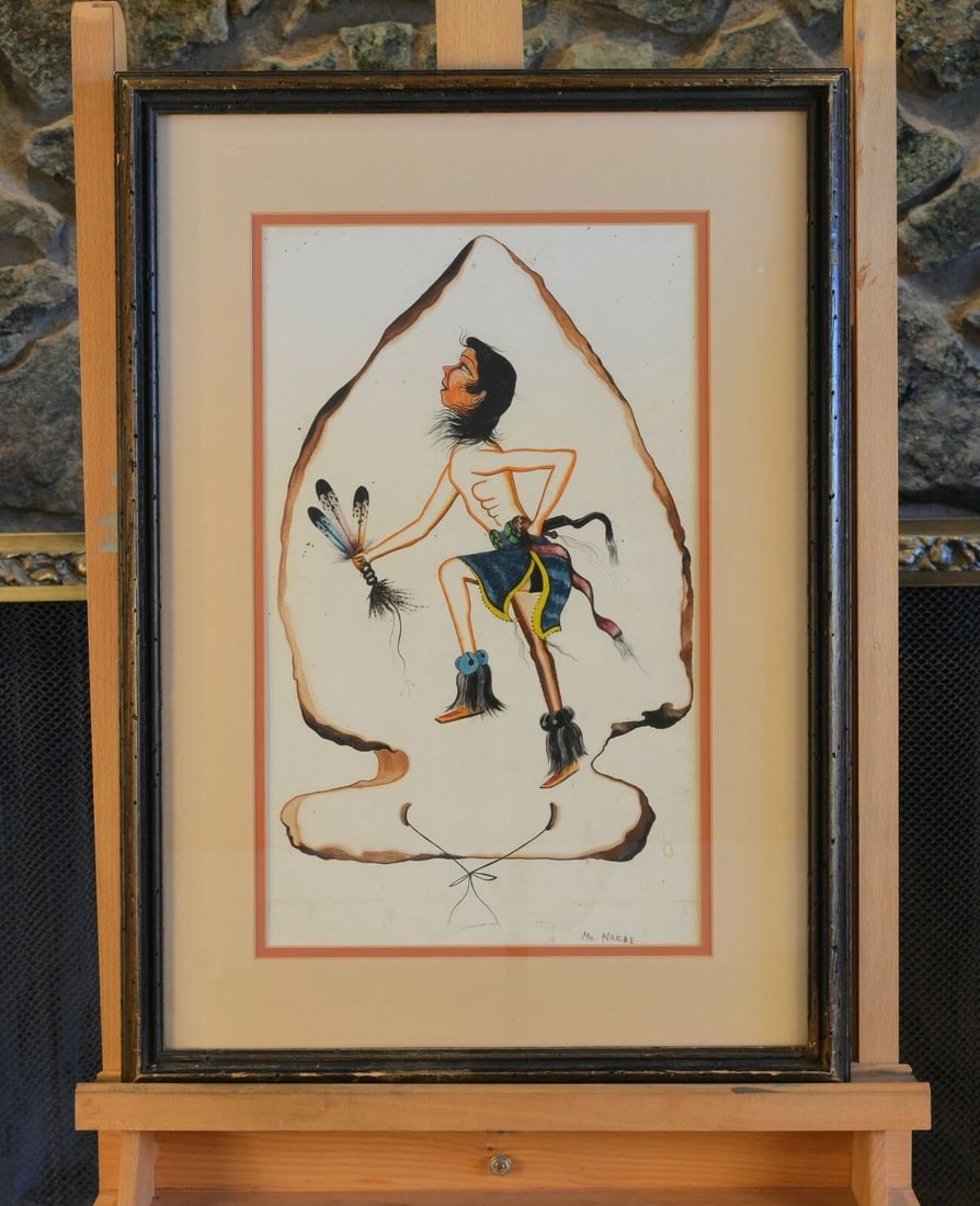 ORIGINAL PAINTING OF YOUNG NATIVE AMERICAN DANCER - NAKAI (1 of 2)