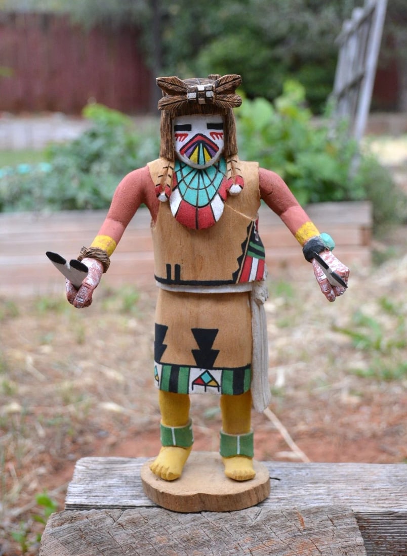 VINTAGE HOPI KACHINA - SIGNED - 10 3/4" TALL (1 of 2)