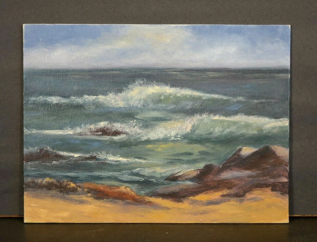 IMPRESSIONIST OIL PAINTING - ALISO BEACH LAGUNA CALIFORNIA - CYNDI THAU (1 of 2)