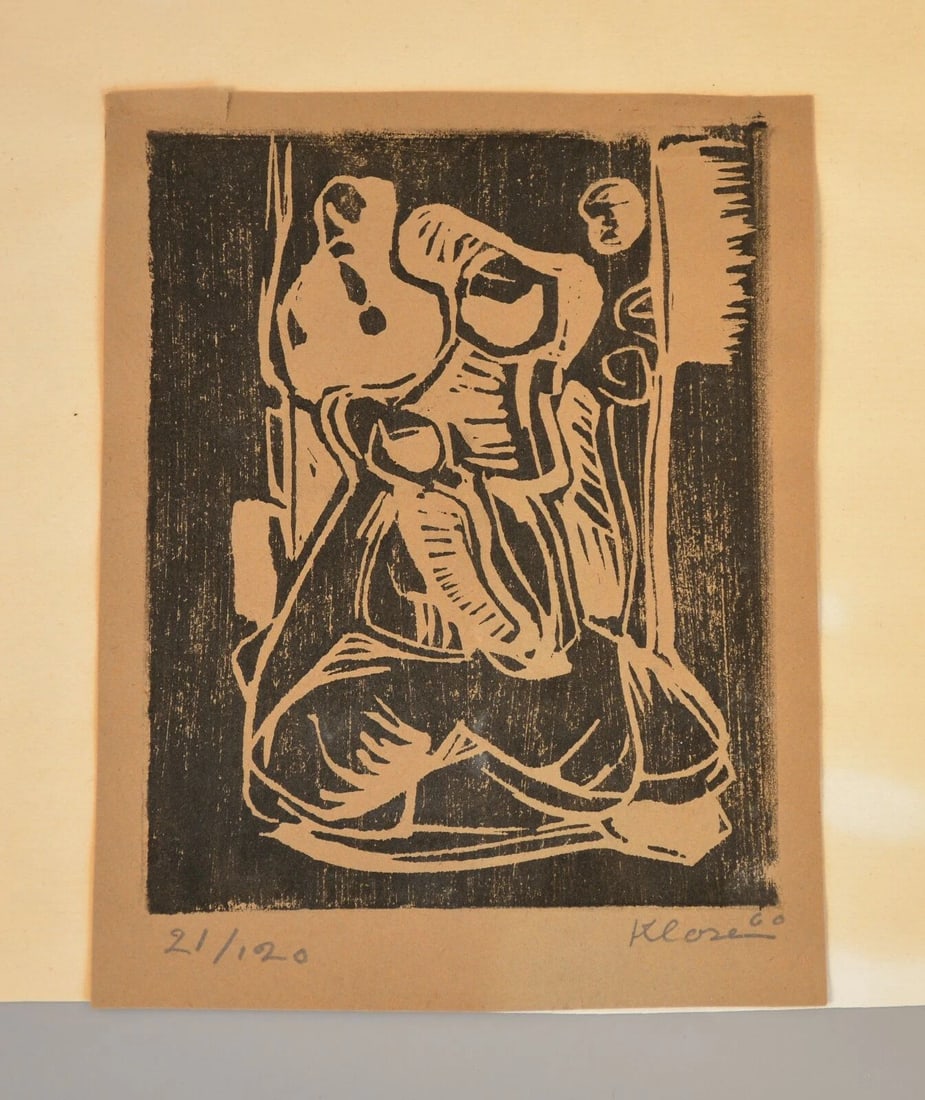 PAUL KLOSE (1912-1982) GERMAN ARTIST - WOOD BLOCK PRINT - SIGNED LMT ED 21/120 (1 of 2)