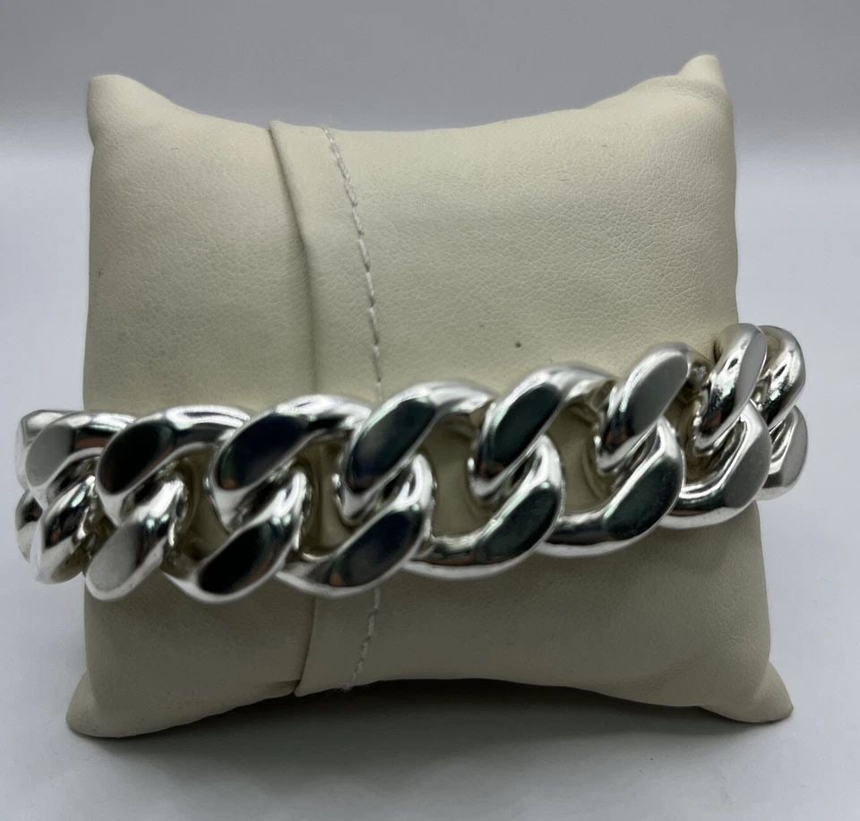 HARLEY DAVIDSON MOTORCYCLE STERLING SILVER 925 BRACELET 171.3 G: HARLEY DAVIDSON MOTORCYCLE STERLING SILVER 925 BRACELET 171.3 G HARLEY DAVIDSON MOTORCYCLE STERLING SILVER 925 BRACELET 171.3 G Harley Davidson Motorcycle 925 Sterling Silver Bracelet Cuban LinkS