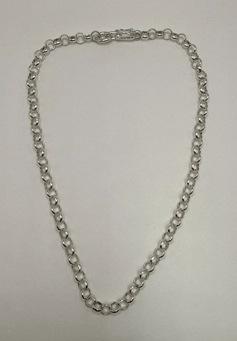 16" STERLING SILVER CIRCLE LINK NECKLACE 23 GRAMS (1 of 1)