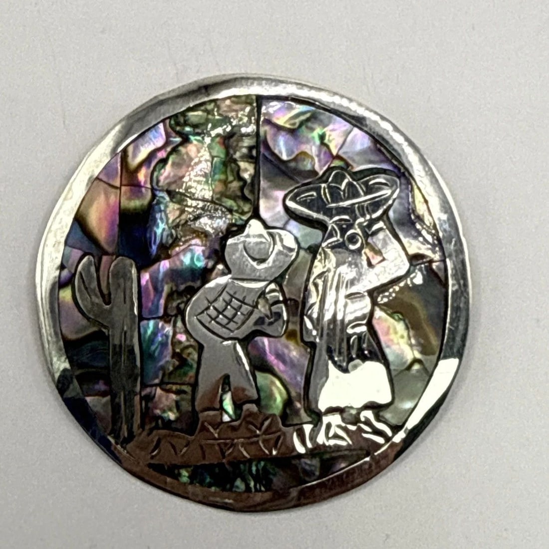 STERLING SILVER TAXCO IMP ABALONE PIN/PENDANT (1 of 1)