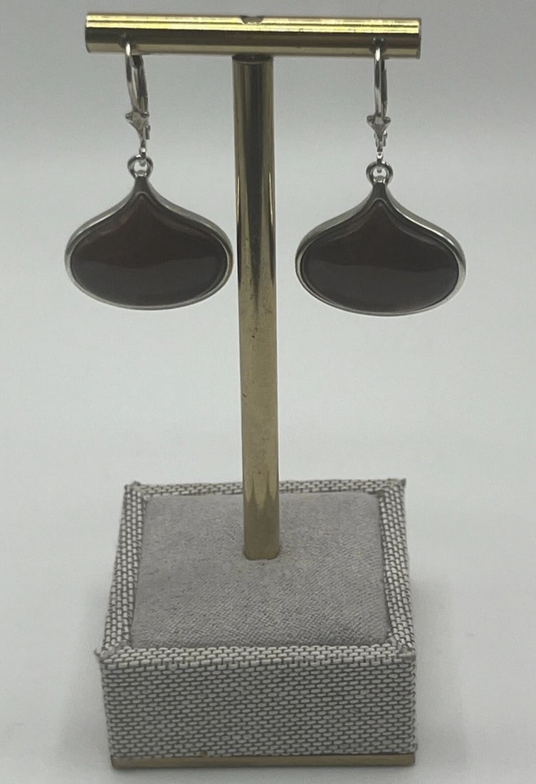 STERLING SILVER & TIGERS EYE EARRINGS (1 of 1)