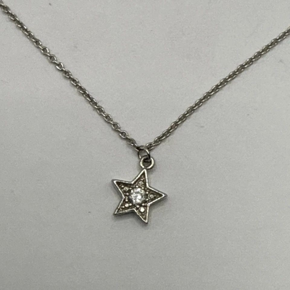 10" STERLING SILVER ANKLET WITH 3 COLORLESS STONE STARS (1 of 1)