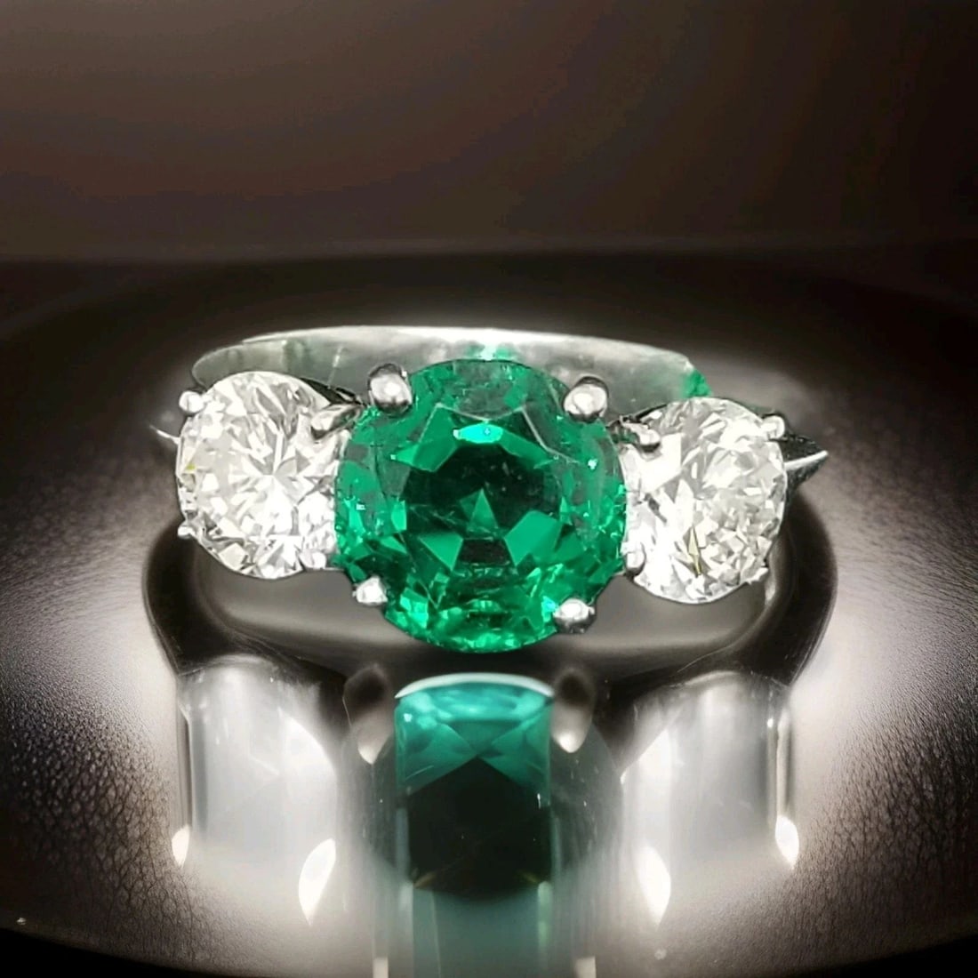 Platinum Three Stones Engagement Ring 3.67CT. Flawless Emerald Diamond AGL CERT: PLATINUM THREE STONES ENGAGEMENT RING 3.67CT. FLAWLESS EMERALD DIAMOND AGL CERT Here is an outstanding platinum diamond engagement ring,the beautiful three stone emerald design gives this ring amazing