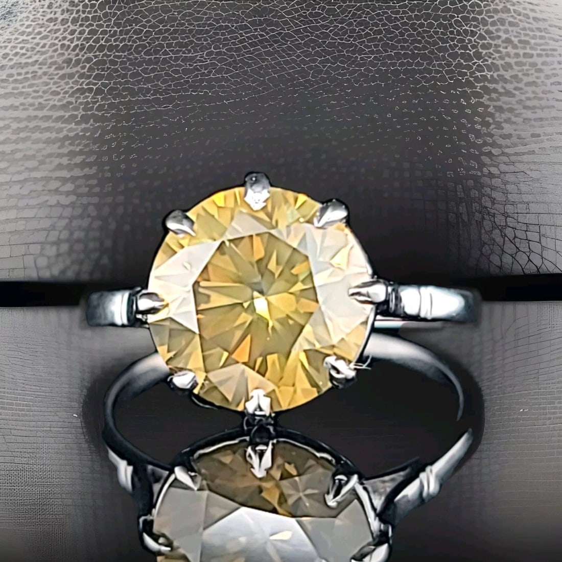 Platinum Vintage Engagement Ring 3.95ct.Natural Deep Yellow Round Diamond GIA: PLATINUM VINTAGE ENGAGEMENT RING 3.95CT.NATURAL DEEP YELLOW ROUND DIAMOND GIA This beautiful vintage engagement ring features a stunning 3.95ct natural deep yellow round diamond, certified by GIA and 