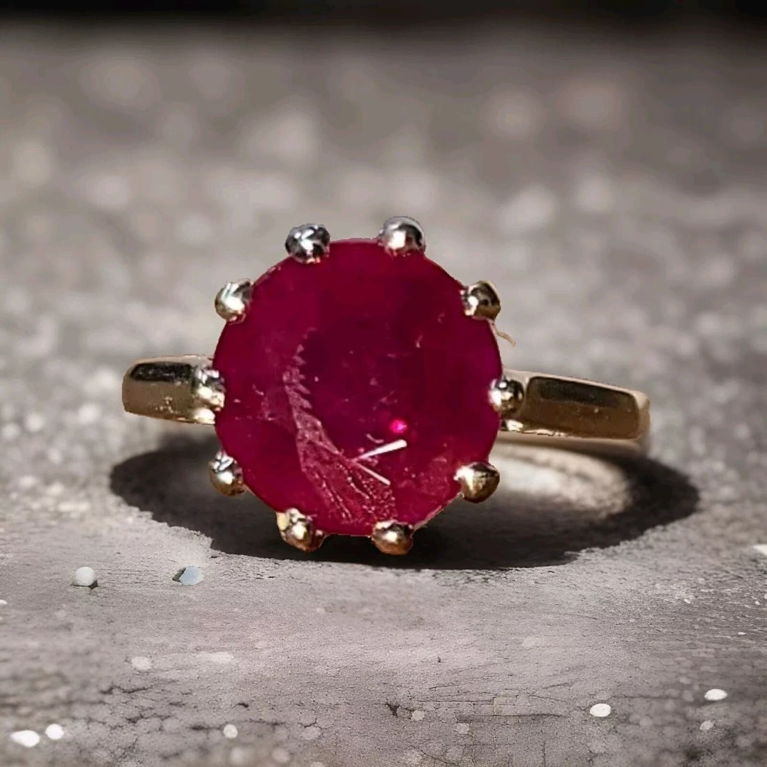 Vintage Platinum Engagement Ring 4.31ct. Natural Burma Round ruby GIA CERT: VINTAGE PLATINUM ENGAGEMENT RING 4.31CT. NATURAL BURMA ROUND RUBY GIA CERT This vintage platinum engagement ring is a stunning piece of jewelry that will capture the attention of anyone who sees it. T