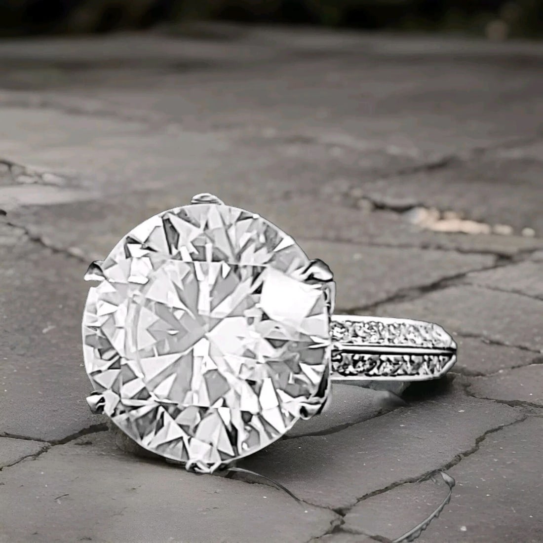 9.18ct Platinum Vintage Engagement Ring Lab Grown Simulate Round Diamond: 9.18CT PLATINUM VINTAGE ENGAGEMENT RING LAB GROWN SIMULATE DIAMOND This stunning vintage engagement ring is the perfect choice for any special occasion. Crafted from high-quality platinum, this ring f