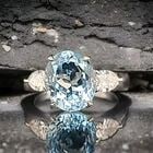 Vintage 14K White Gold Engagement Ring 3.02CT. Natural Sky Blue Aquamarine Oval: VINTAGE 14K WHITE GOLD ENGAGEMENT RING 3.02CT. NATURAL SKY BLUE AQUAMARINE OVAL This stunning vintage engagement ring features a beautiful oval-shaped natural sky blue aquamarine stone, which is 3.02 