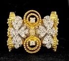 18K YELLOW WHITE GOLD RING 0.65CT. NATURAL DIAMOND Sonia B: 18K YELLOW WHITE GOLD RING 0.65CT. NATURAL DIAMOND SONIA B Gorgeous 18k Yellow white gold ring design by Sonia B. set with natural diamonds weight. 0.65ct. SI1 quality H color very nice luster very li