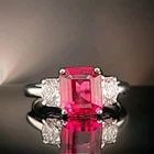 14k White Gold Engagement Ring 2.20CT. Natural Pink Tourmaline Emerald Cut: 14K WHITE GOLD ENGAGEMENT RING 2.20CT. NATURAL PINK TOURMALINE EMERALD CUT Gorgeous vintage 14k white gold engagement ring with natural pink tourmaline rubellite emerald shape center set natural pink 