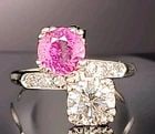 Vintage 14k White Gold Engagement Ring 2.67CT. Natural Round Pink Tourmaline: VINTAGE 14K WHITE GOLD ENGAGEMENT RING 2.67CT. NATURAL ROUND PINK TOURMALINE This Vintage 14k White Gold Engagement Ring features a beautiful 1.32CT natural round pink tourmaline as the main stone.and