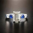 Platinum Engagement Ring Lab Grown Diamond Sapphire 1.61ct. Emerald Cut: PLATINUM ENGAGEMENT RING LAB GROWN DIAMOND SAPPHIRE 1.61CT. EMERALD CUT GORGEOUS platinum Lab grown diamond diamond engagement ring ,center lab grown diamond in emerald cut weight 1.61ct SI1 K color A