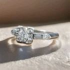 Vintage Platinum Engagement Ring 0.80CT.Natural Euro Cut Diamond Circ 1930's: VINTAGE PLATINUM ENGAGEMENT RING 0.80CT.NATURAL EURO CUT DIAMOND I1-H Vintage Platinum Natural euro cut diamond engagement Ring circ 1930's Center natural euro cut diamond in round shape 0.80CT SIZE 5
