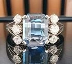 Vintage 18k White Gold Engagement Ring 2.02ct. Natural Aquamarine Emerald Shape: VINTAGE 18K WHITE GOLD ENGAGEMENT RING 2.02CT. NATURAL AQUAMARINE EMERALD SHAPE This vintage 18k white gold engagement ring is a true gem, featuring a stunning 2.02ct natural aquamarine gemstone in an