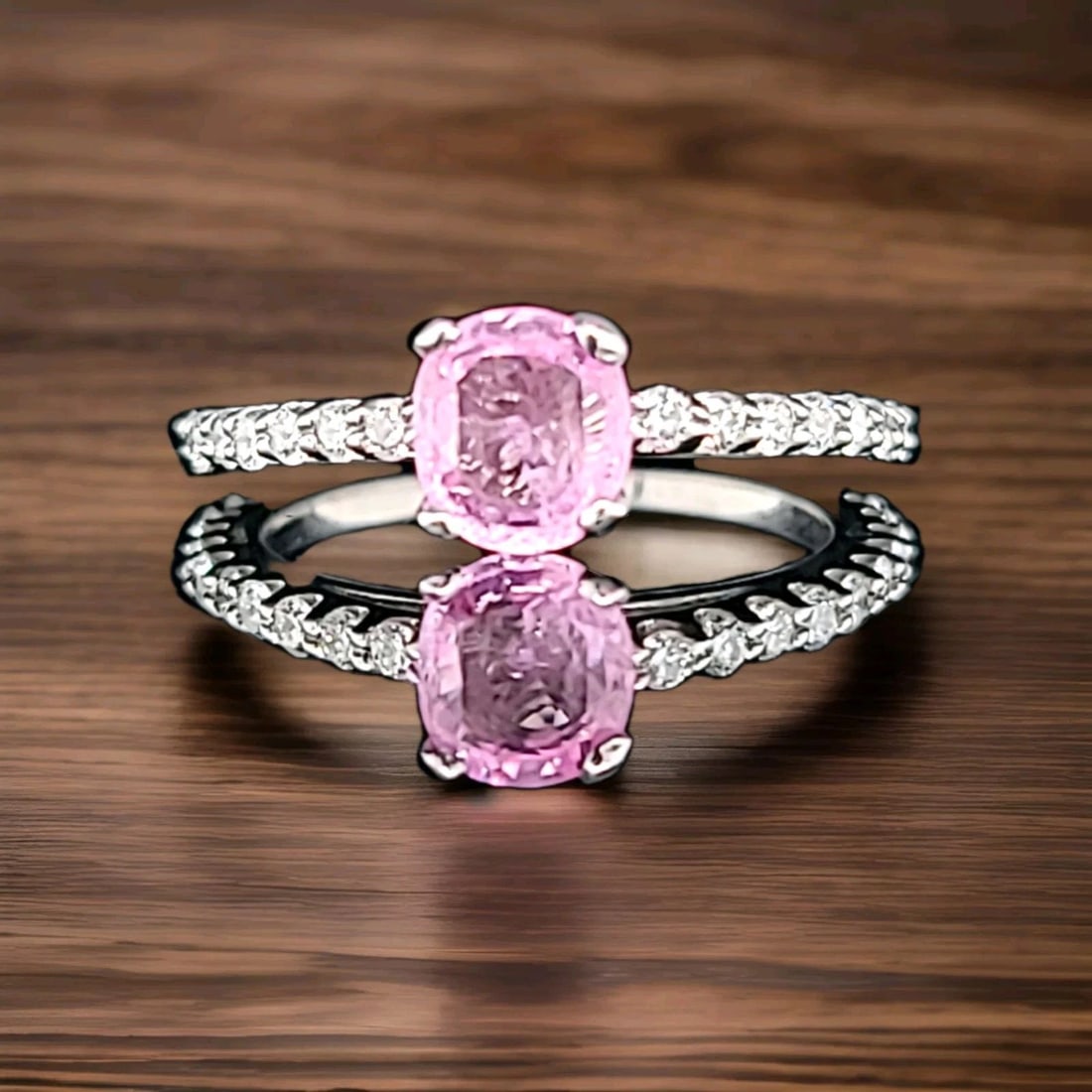 14k White Gold Engagement Ring 1.04ct.Natural Untreated Padparadcha Sapphire: This exquisite 14k white gold ring is the perfect choice for any special occasion, whether it be an engagement, anniversary, or birthday. The stunning 1.04ct natural, untreated padparadcha sapphire is