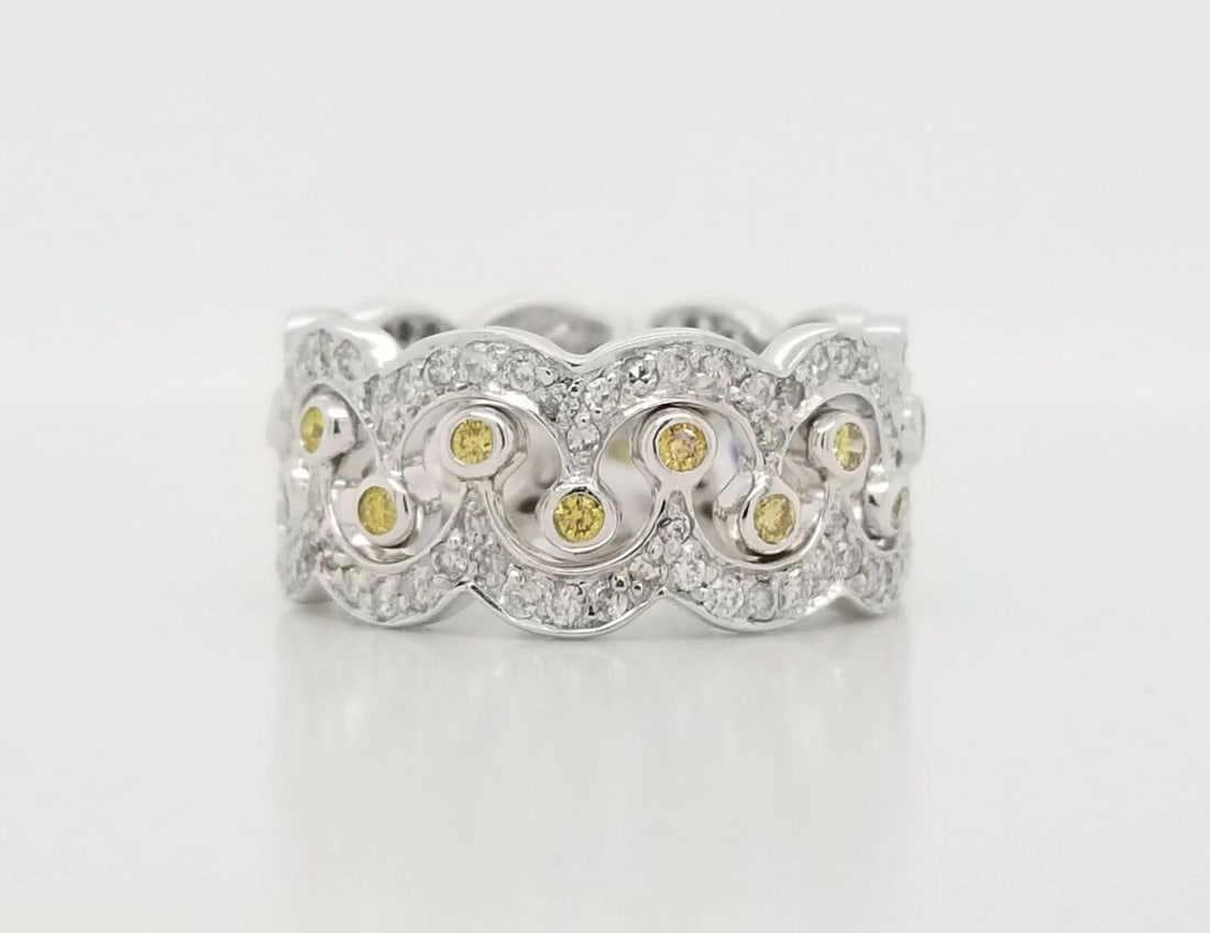18k WHITE gold ring 1.12ct NATURAL DIAMOND SI1 (1 of 2)