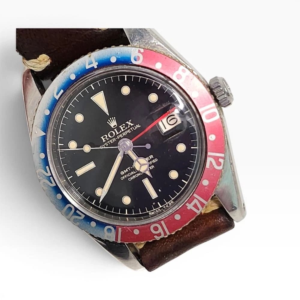 Rare Vintage Rolex GMT Master Steel 40mm Black Chapter Ring Watch 6542 Year 1959: RARE VINTAGE ROLEX GMT MASTER STEEL 40MM BLACK CHAPTER RING WATCH 6542 YEAR 1959
