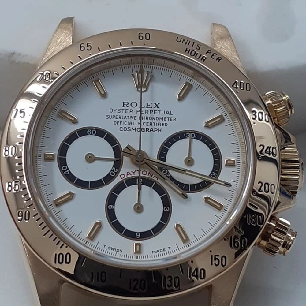 Rolex Daytona Inverted Six 40 mm Yellow Gold Head Only Watch 16528 E Series 1990: ROLEX DAYTONA INVERTED SIX 40 MM YELLOW GOLD HEAD ONLY WATCH 16528 E SERIES 1990