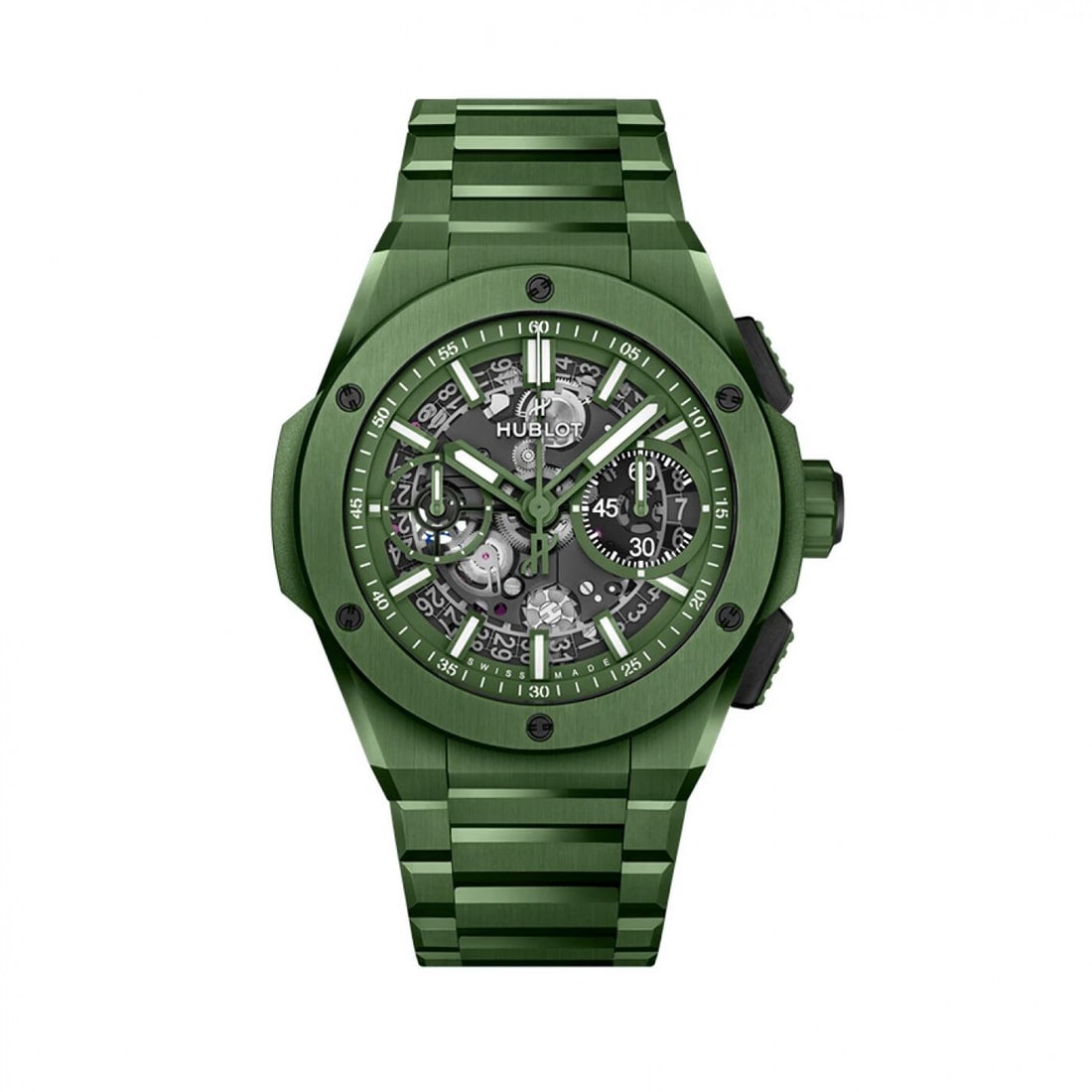 New Hublot Big Bang 42 mm Green Unico Integrated Ceramic Watch 451.GX.5220.GX: NEW HUBLOT BIG BANG 42 MM GREEN UNICO INTEGRATED CERAMIC WATCH 451.GX.5220.GX