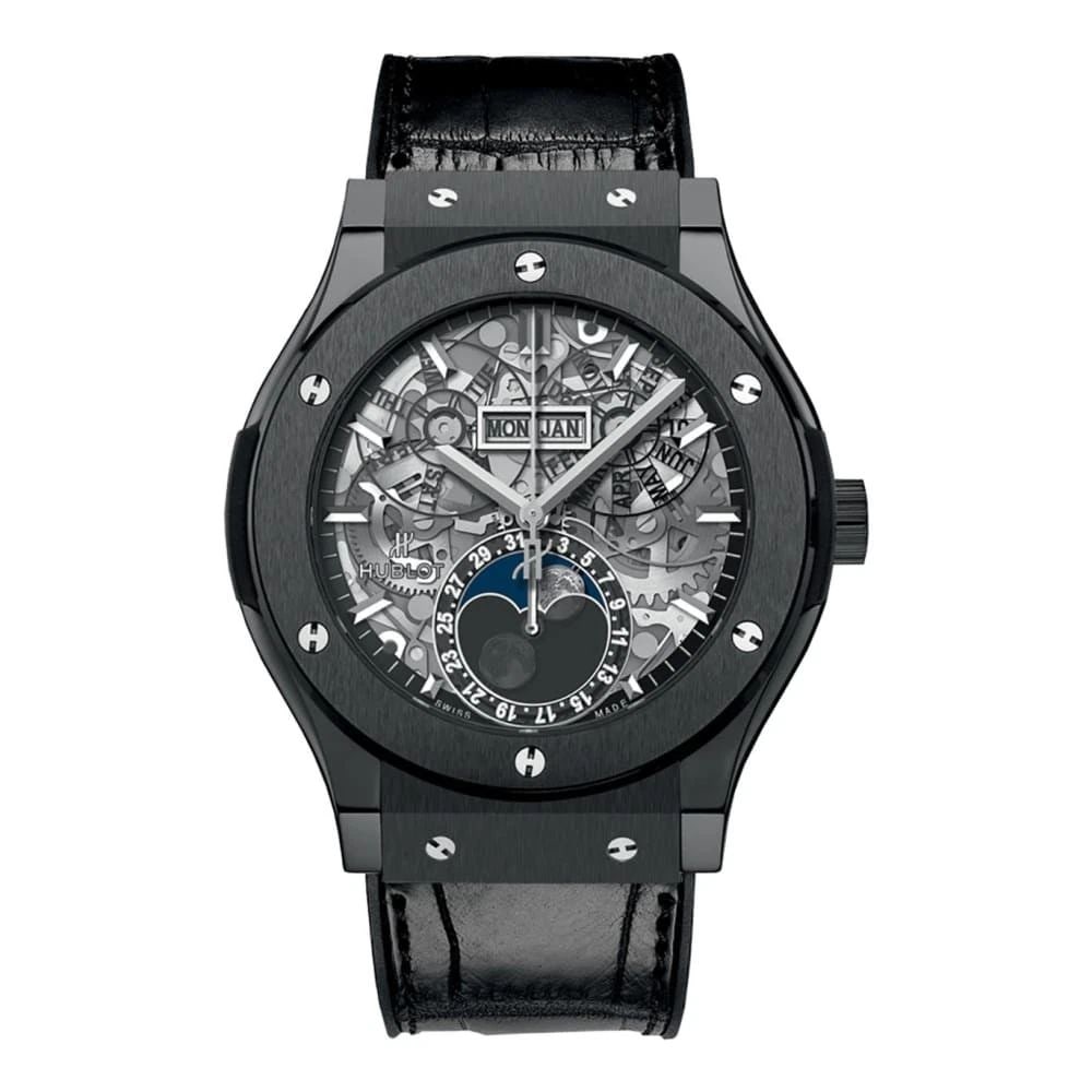 New Hublot Classic Fusion Black Magic Aerofusion Moonphase Watch 517.CX.0170.LR: NEW HUBLOT CLASSIC FUSION BLACK MAGIC AEROFUSION MOONPHASE WATCH 517.CX.0170.LR