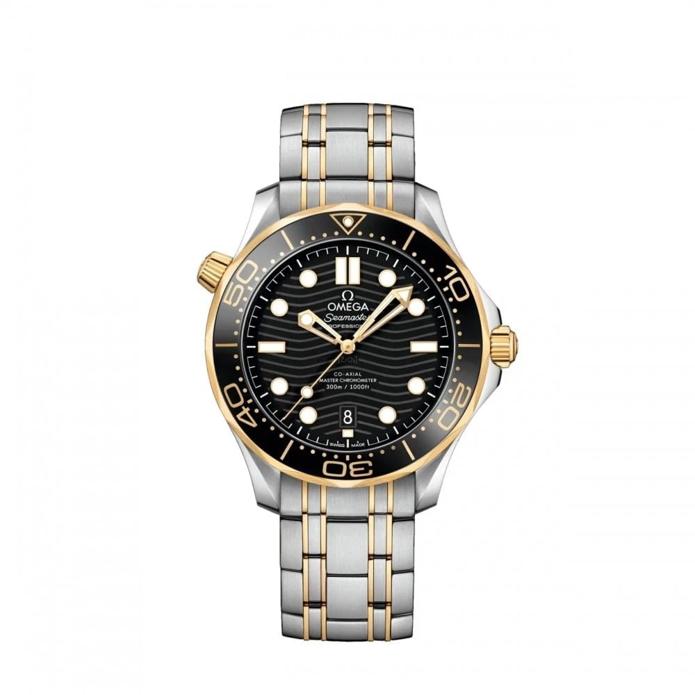 Omega Seamaster Diver 300M Steel 18K Yellow Gold 42 mm Watch 210.20.42.20.01.002: OMEGA SEAMASTER DIVER 300M STEEL 18K YELLOW GOLD 42 MM WATCH 210.20.42.20.01.002