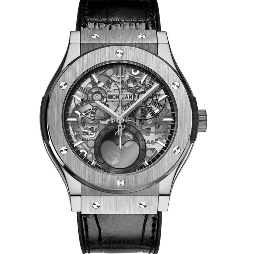 NEW Hublot Classic Fusion Moonphase Titanium 45mm mens watch 517.NX.0170.LR: NEW HUBLOT CLASSIC FUSION MOONPHASE TITANIUM 45MM MENS WATCH 517.NX.0170.LR