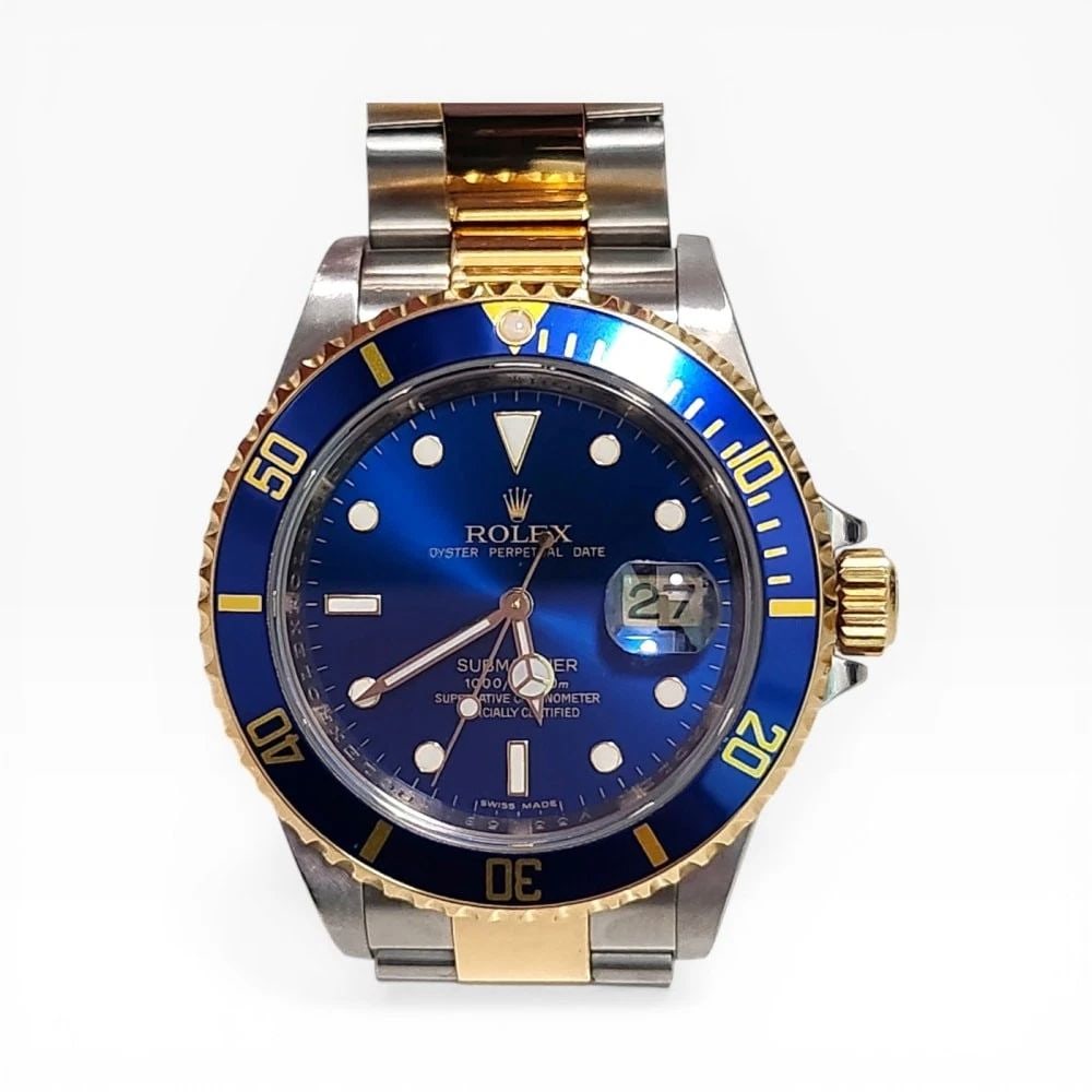 Rolex Submariner 40 mm Blue Dial Steel 18K Yellow Gold Watch 16613 V Series 2009: ROLEX SUBMARINER 40 MM BLUE DIAL STEEL 18K YELLOW GOLD WATCH 16613 V SERIES 2009