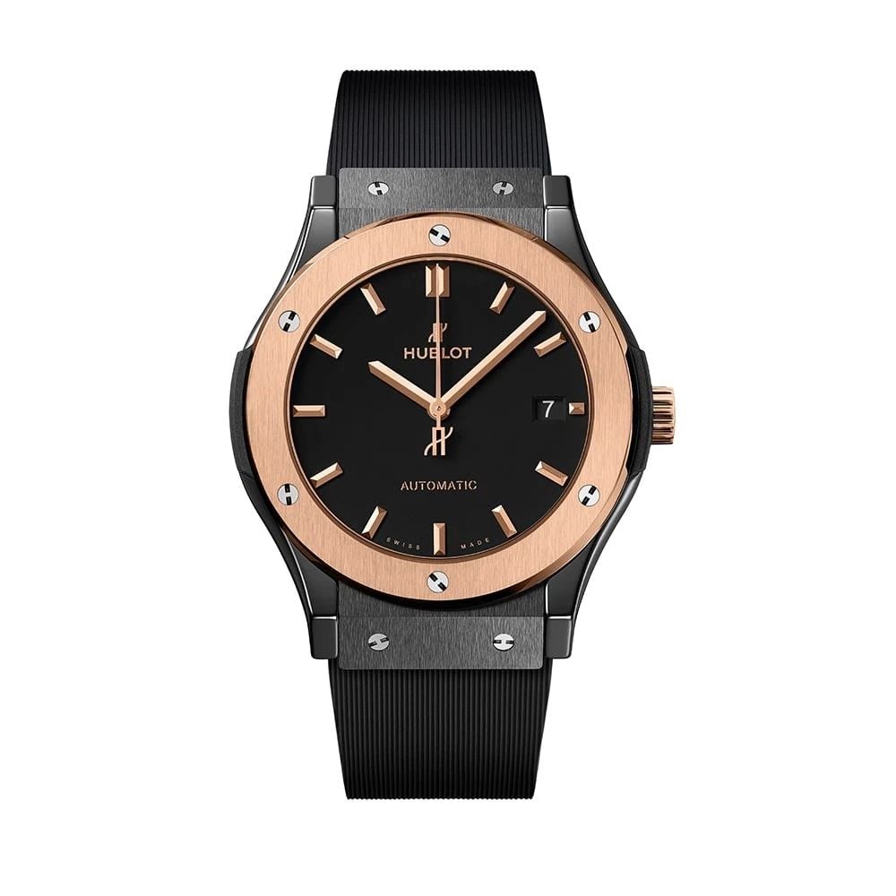New Hublot Classic Fusion 45 mm Black Ceramic Rose Gold Watch 511.CO.1181.RX: NEW HUBLOT CLASSIC FUSION 45 MM BLACK CERAMIC ROSE GOLD WATCH 511.CO.1181.RX