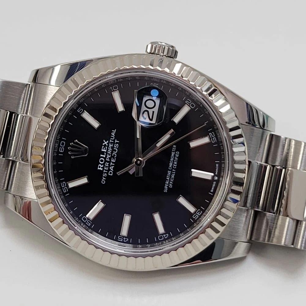 Rolex Datejust II 41 mm Black Oyster Steel 18K White Gold Bezel Watch 126334: ROLEX DATEJUST II 41 MM BLACK OYSTER STEEL 18K WHITE GOLD BEZEL WATCH 126334