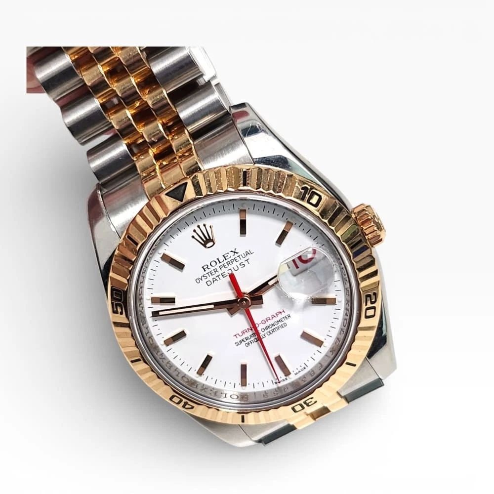 Rolex Datejust 36 mm Turn-O-Graph Jubilee Steel 18K Rose Gold Watch 116261 2005: ROLEX DATEJUST 36 MM TURN-O-GRAPH JUBILEE STEEL 18K ROSE GOLD WATCH 116261 2005