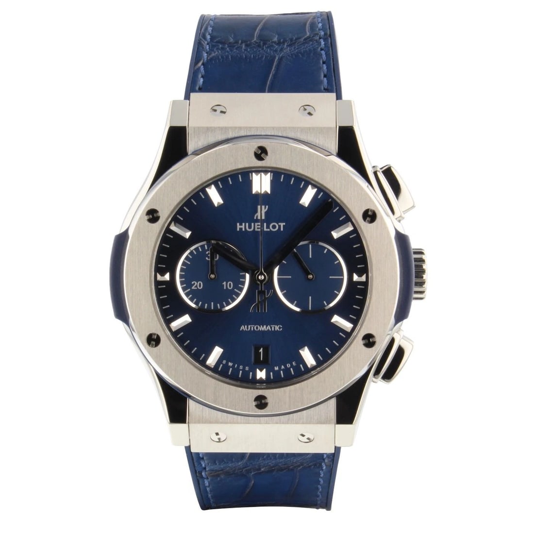 Hublot Classic Fusion Chrono Titanium Automatic 42 mm Blue Watch 541.NX.7170.LR (1 of 2)