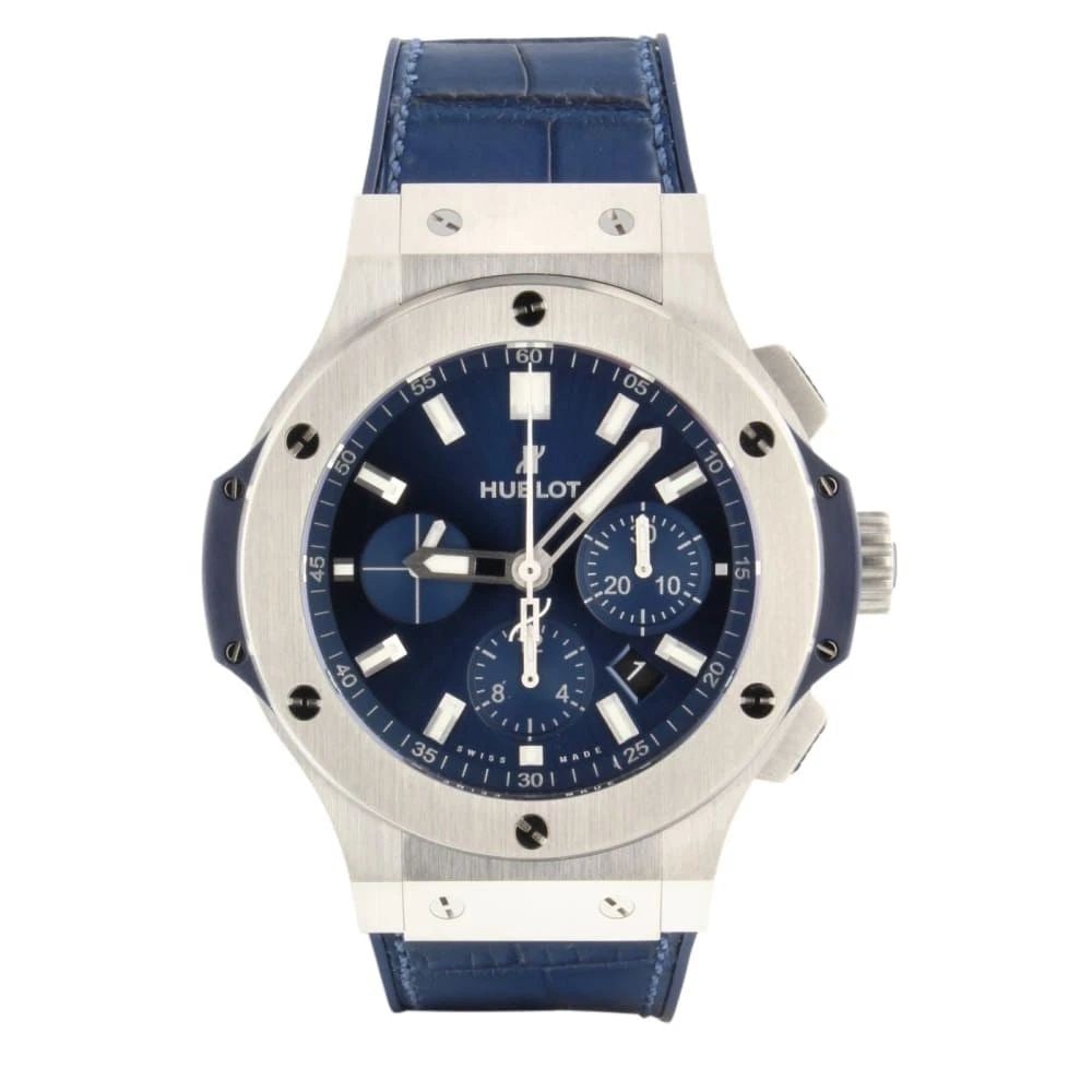 Complete Hublot Big Bang Chronograph 44 mm Steel Blue Watch 301.SX.7170.LR: COMPLETE HUBLOT BIG BANG CHRONOGRAPH 44 MM STEEL BLUE WATCH 301.SX.7170.LR