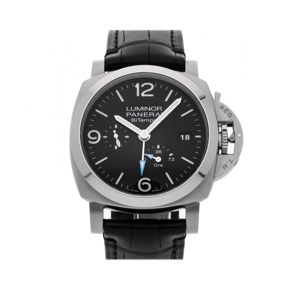 New Panerai Luminor BiTempo Stainless Steel Automatic Self Wind Watch PAM01360: NEW PANERAI LUMINOR BITEMPO STAINLESS STEEL AUTOMATIC SELF WIND WATCH PAM01360