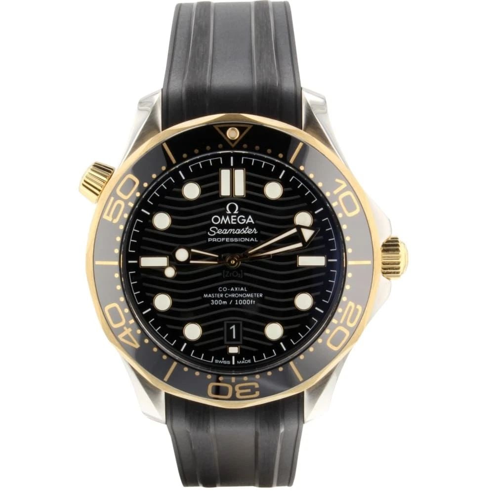 Omega Seamaster Diver 300M 42 mm Steel Yellow Gold Watch 210.22.42.20.01.001: OMEGA SEAMASTER DIVER 300M 42 MM STEEL YELLOW GOLD WATCH 210.22.42.20.01.001