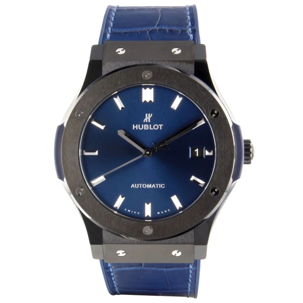 Hublot Classic Fusion Ceramic Blue Dial 45 mm Automatic Watch 511.CM.7170.LR: HUBLOT CLASSIC FUSION CERAMIC BLUE DIAL 45 MM AUTOMATIC WATCH 511.CM.7170.LR