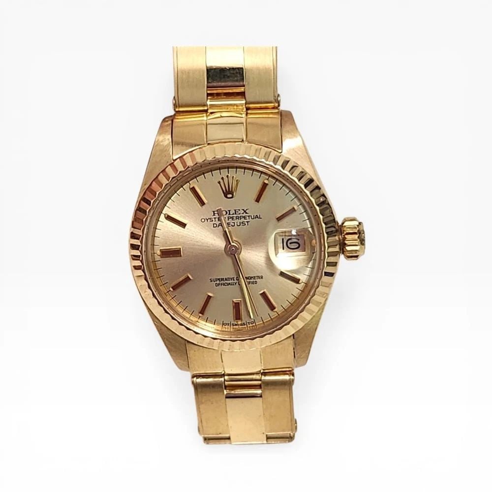 Rolex Ladies Datejust 26 mm 18K Yellow Gold Automatic Watch 6917 Circa 1974: ROLEX LADIES DATEJUST 26 MM 18K YELLOW GOLD AUTOMATIC WATCH 6917 CIRCA 1974
