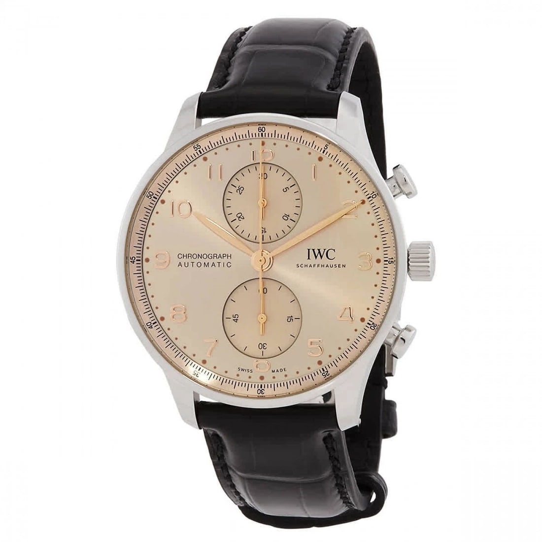 New IWC Portugieser Stainless Steel Automatic 41 mm Beige Dial Watch IW371624: NEW IWC PORTUGIESER STAINLESS STEEL AUTOMATIC 41 MM BEIGE DIAL WATCH IW371624