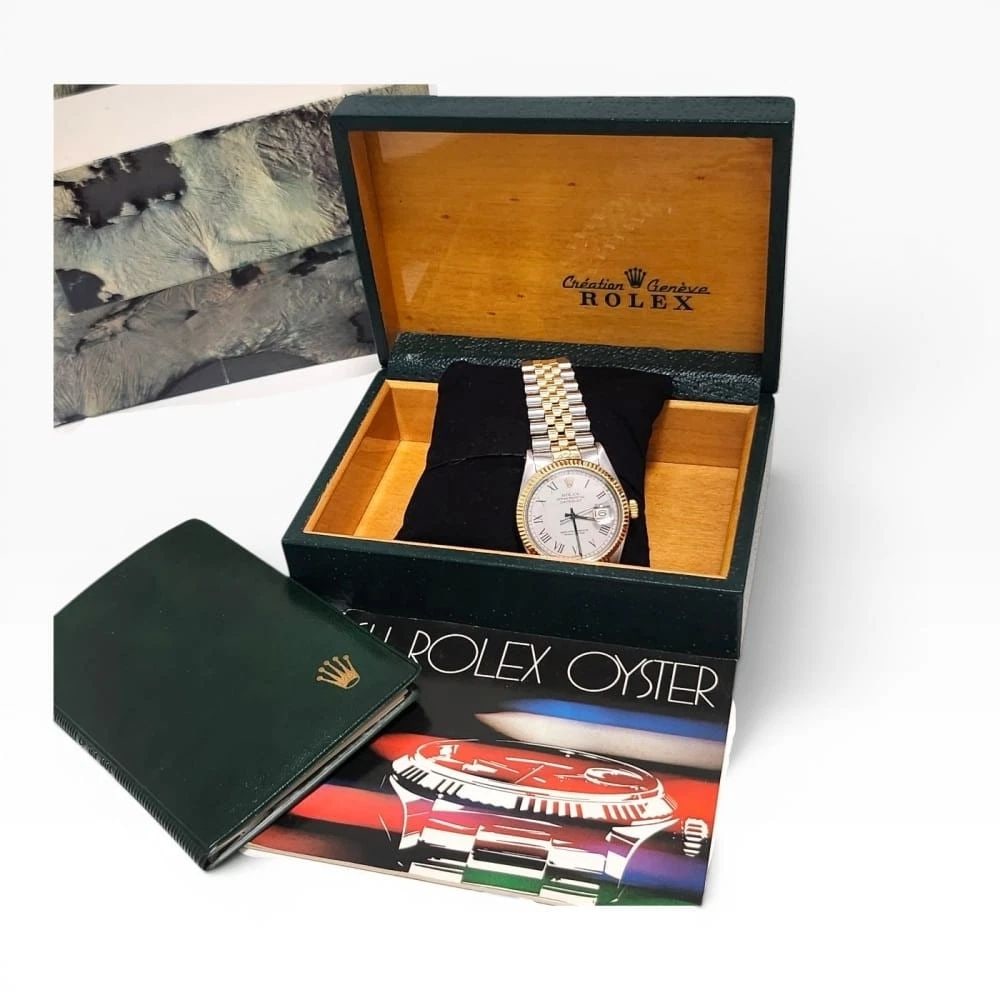 Full Set 1980 Rolex Datejust 36 mm Two Tone Jubilee Grey Dial Watch 16030: FULL SET 1980 ROLEX DATEJUST 36 MM TWO TONE JUBILEE GREY DIAL WATCH 16030