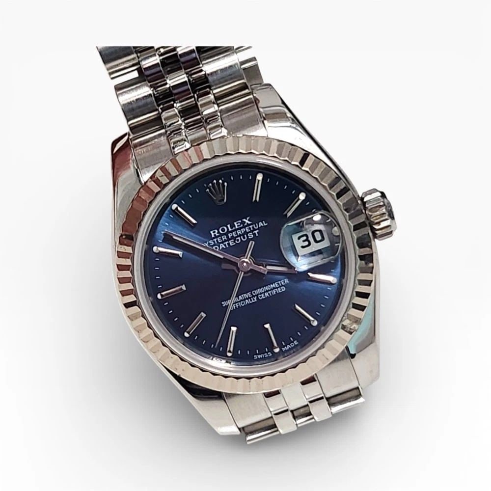 W/Papers 2010 Rolex Ladies Datejust 26 mm Blue Dial Jubilee Steel Watch 179174: W/PAPERS 2010 ROLEX LADIES DATEJUST 26 MM BLUE DIAL JUBILEE STEEL WATCH 179174