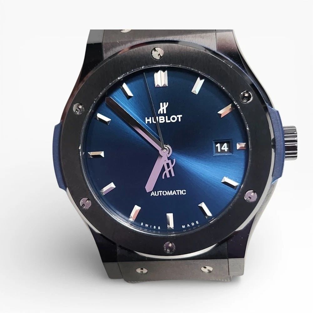 Hublot Classic Fusion 42mm Blue Dial Black Ceramic Titanium Watch 542.CM.7170.RX: HUBLOT CLASSIC FUSION 42MM BLUE DIAL BLACK CERAMIC TITANIUM WATCH 542.CM.7170.RX