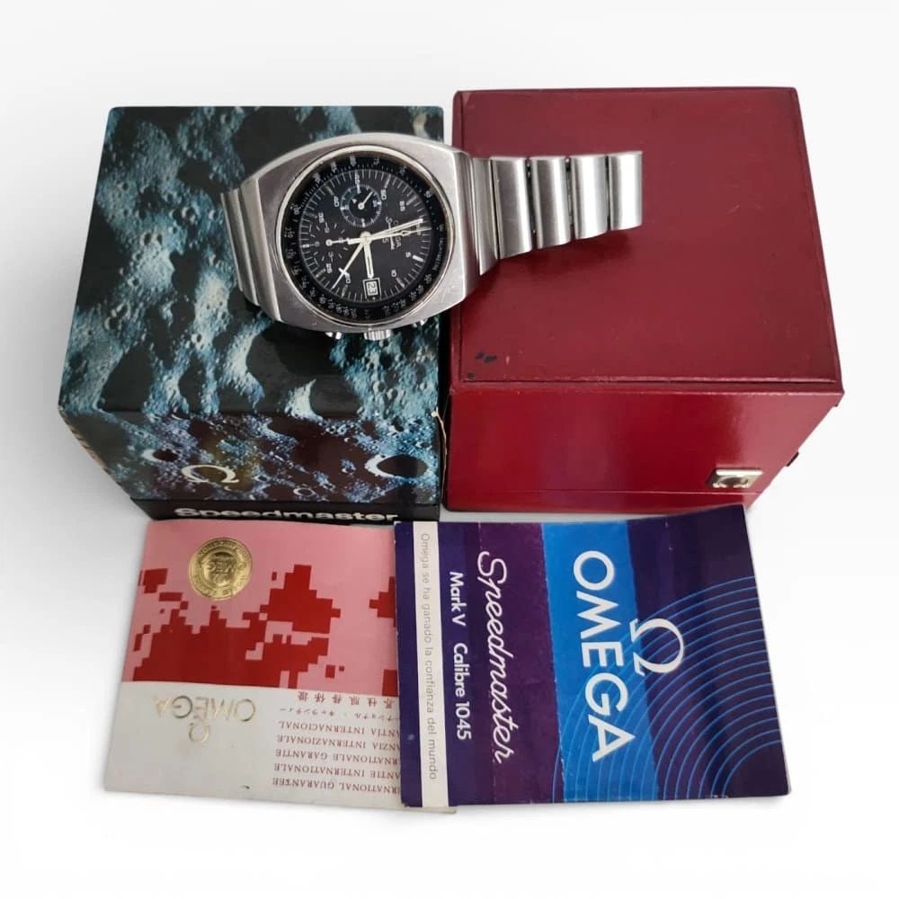 Full Set 1979 Omega Speedmaster Anniversary 125 42mm Steel Chrono Watch 178.0002: FULL SET 1979 OMEGA SPEEDMASTER ANNIVERSARY 125 42MM STEEL CHRONO WATCH 178.0002