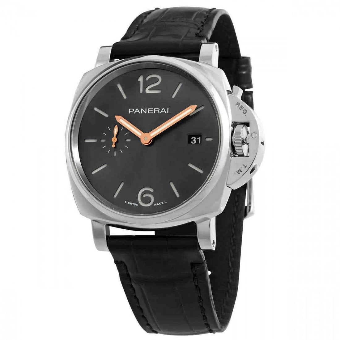 New Panerai Luminor Due 42 mm Steel Automatic Anthracite Watch PAM01250: NEW PANERAI LUMINOR DUE 42 MM STEEL AUTOMATIC ANTHRACITE WATCH PAM01250