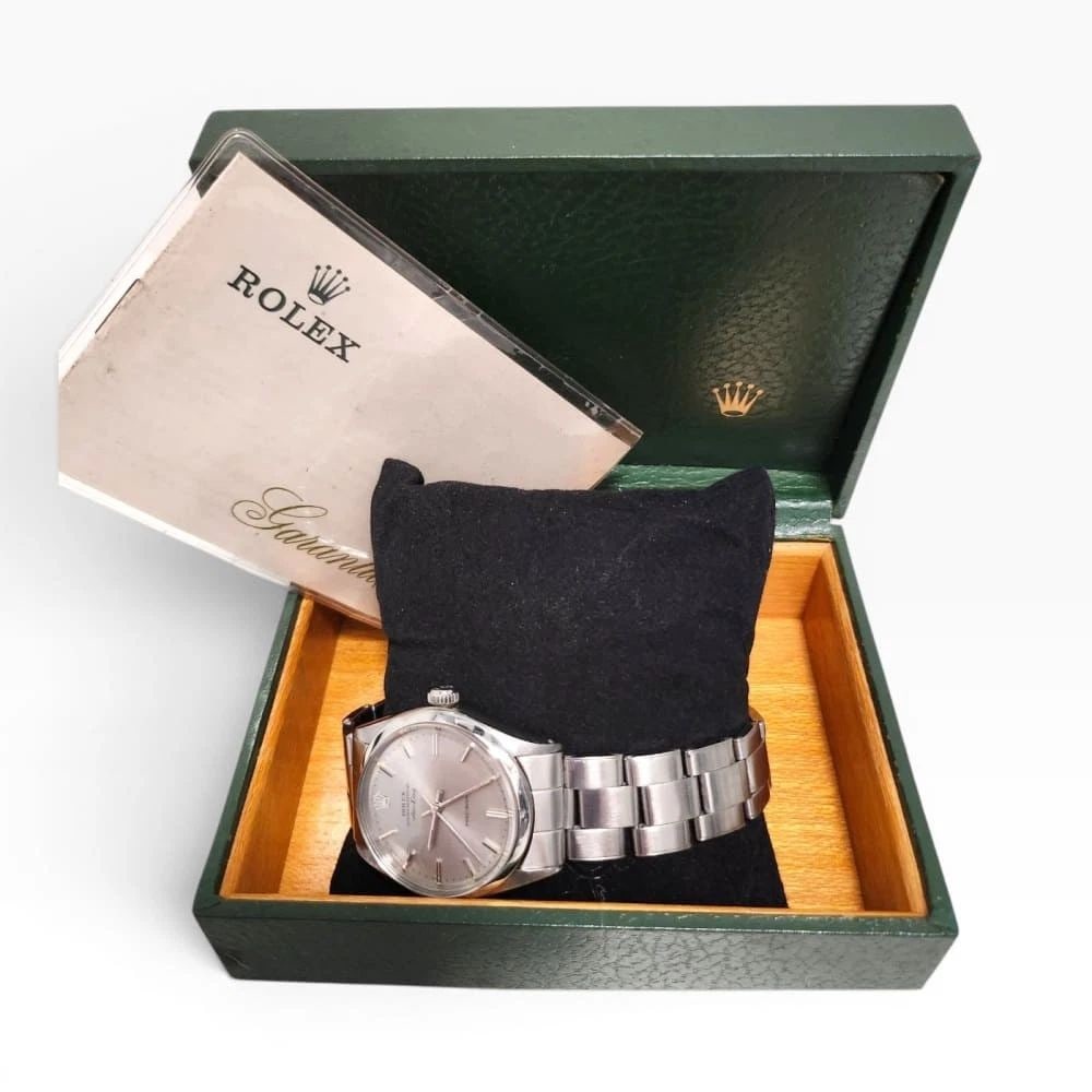 Full Set 1971 Rolex Mens Air King Precision 34 mm Steel Automatic Watch 5500 (1 of 2)