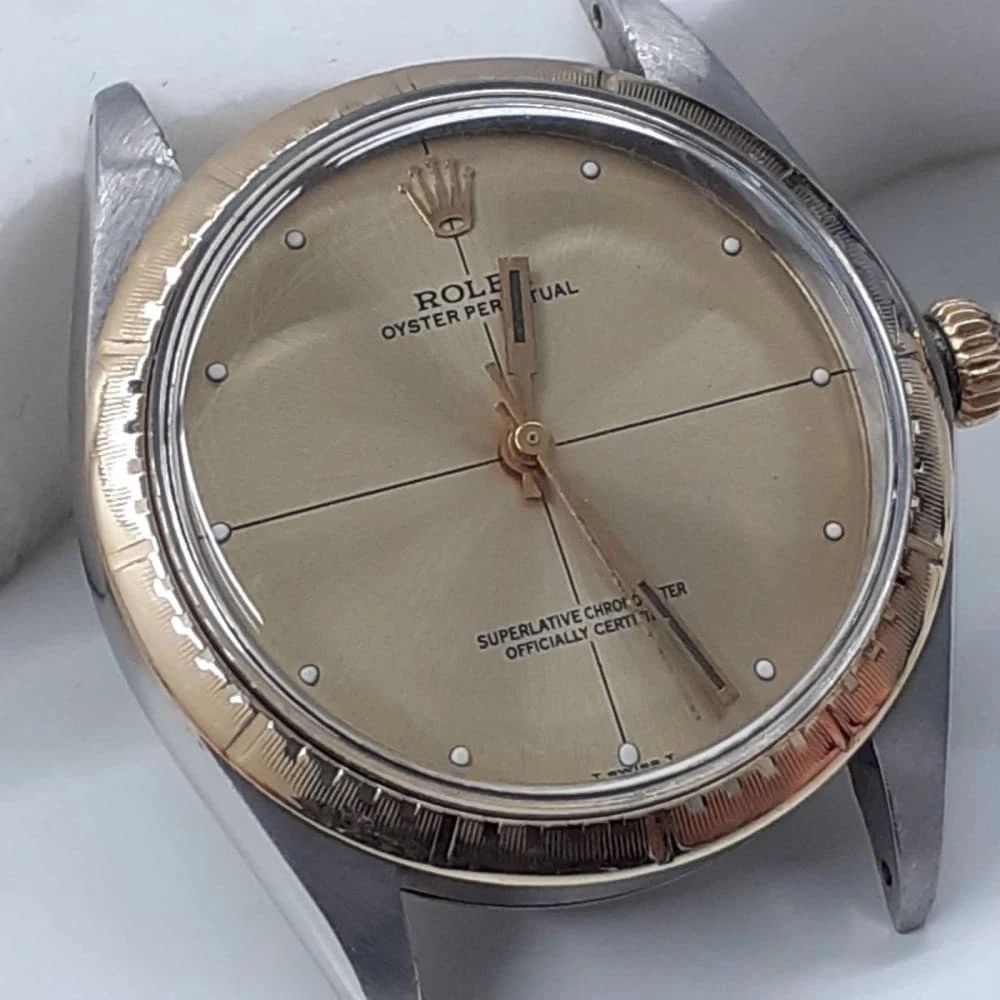 Rolex Oyster Perpetual 34 mm Zephyr Two Tone Head Only Watch 1038 Circa 1970: ROLEX OYSTER PERPETUAL 34 MM ZEPHYR TWO TONE HEAD ONLY WATCH 1038 CIRCA 1970