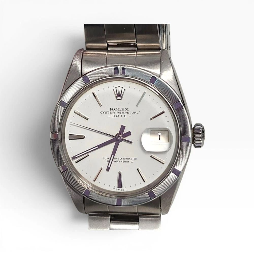 Rolex Date 34 mm White Dial Steel Oyster Automatic Watch 1501 Circa 1969 (1 of 2)